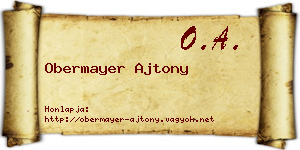 Obermayer Ajtony névjegykártya